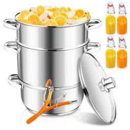 Extracteur de jus à vapeur à induction Extracteur de jus de fruits en acier inoxydable 8 litres ø