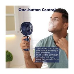 Ventilateur portatif, Bleu mini ventilateur portable rechargeable par usb, petit ventilateur de