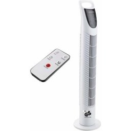AREBOS Ventilateur tour avec télécommande et minuterie 40 Watt Oscillation 75° Blanc - blanc
