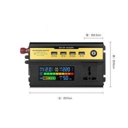 Onduleur à onde sinusoïdale pure Convertisseur de charge de voiture Affichage lcd dc 12V 220V 500w
