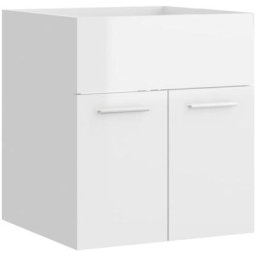 INLIFE Armoire d'¨vier Blanc brillant 41x38,5x46 cm Agglom¨r¨