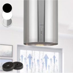 Klarstein - Hotte aspirante bolea - hotte d'îlot ø38 cm évacuation/circulation d'air 600 m³/h led +