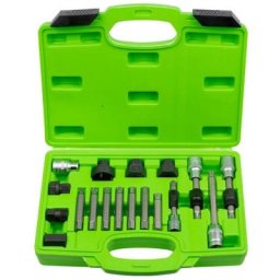Coffret pour demontage de poulie debrayable d'alternateur - 18 pieces