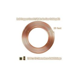 1pcs 25 ft. 3/16 Kit Freinage Tube Cuivre Cupro Nickel 10 raccords mâles +10 Connecteurs Femelles