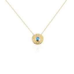 Collier Plaqué Or Jaune Rae Pierre De Synthese
