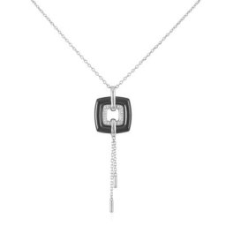 Collier Claro Argent Blanc Céramique Et Oxyde De Zirconium