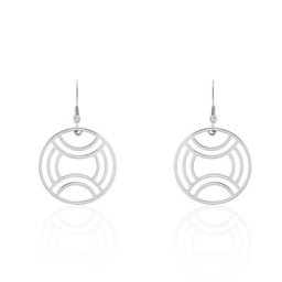 Boucles D'oreilles Pendantes Japan Acier Blanc