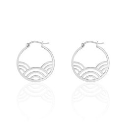 Boucles D'oreilles Pendantes Vagua Acier Blanc