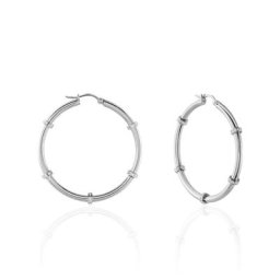 Créoles Aivy Rondes Acier Blanc Strass