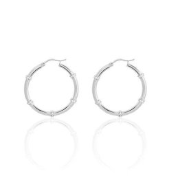 Créoles Aivy Rondes Acier Blanc Strass