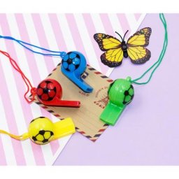 Mini Sifflet en Plastique Multifonction avec Corde pour Enfant Football Rugby Pom-Pom Girl