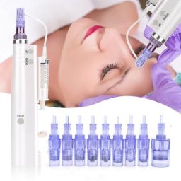 Derma Pen Adhérence Microneedles Injecteur d'Eau Grossier avec Seringue 12/24/36 CharacterPins