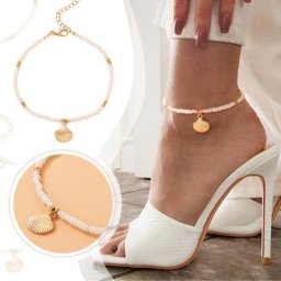 Boho-Bracelets de cheville monocouche pour femme perle coquillage streaming pendentif pied