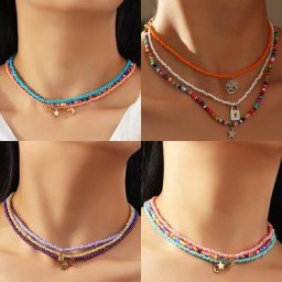 Ensemble de perles de rocaille en résine acrylique pour femmes ensemble de 3 pièces style Boho