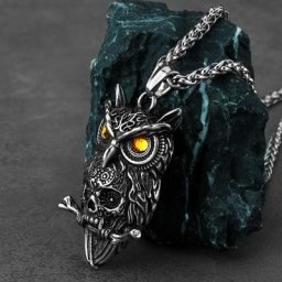 Collier gothique avec pendentif en forme de crâne Viking en acier inoxydable bijoux Punk pour