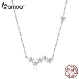 Bamoer – collier avec pendentif étoiles scintillantes en argent Sterling 925 bijoux fins pour