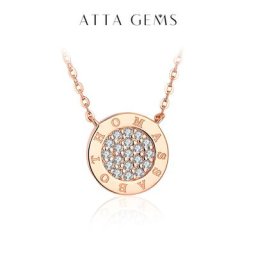 ATTAGEMS-Colliers en argent regardé 925 plaqué or rose coupe brillante ronde document D