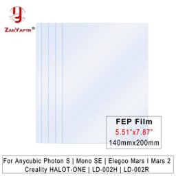 Film FEP 5.5 en 200x140x0.15mm pour imprimante 3D pour Creality ANYCUBIC Photon S Elegoo Mars 2