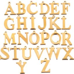 10 PCs/Lot Plaqué Or En Acier Inoxydable A-Z 26 Lettre Pendentif Charme Bracelets Collier DIY Boucle