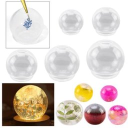Moules en silicone sphère 3D moule boule rond en silicone transparent pour bijoux exécutifs bougie
