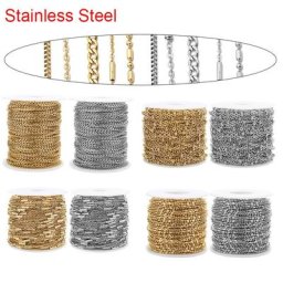 Lien cubain en acier inoxydable pour bracelets et colliers bijoux de bricolage fournitures