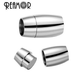 REAMOR-Fermoir magnétique en acier inoxydable pour bracelet en cuir poli accessoires de bricolage