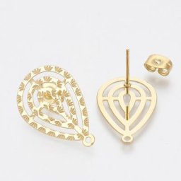 Boucles d'oreilles en acier inoxydable 10 pièces/lot gouttes de fleurs breloques géométriques