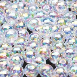 Perles Acryliques AB Transparentes de 6 8 10 et 12mm Boule Ronde d'Espacement pour Bijoux