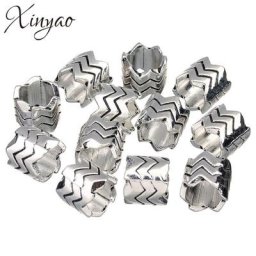 XINYAO – 20 pièces/lot de perles d'espacement à grand trou de couleur argent Antique tubes