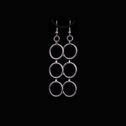 Boucles d'oreilles gothiques pour femmes et filles en acier inoxydable hip hop rock trois cercles