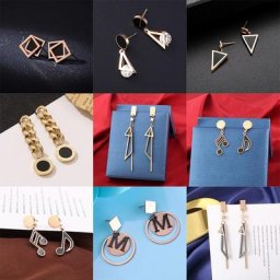 MEYRROYU – boucles d'oreilles noires en acier inoxydable pour femmes bijoux à la mode en strass