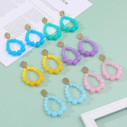 Boucles d'oreilles bohémiennes transparentes pour femmes bijoux en perles de cristal tendance