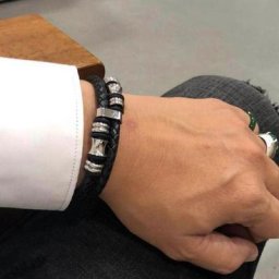 Bracelets en cuir et pierre naturelle pour homme breloques de 8mm