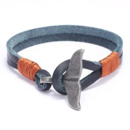 Bracelet en alliage de queue de baleine pour hommes cuir de vachette tissé à la main bracelet à