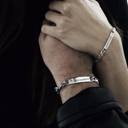 Bracelet en acier inoxydable avec plaque d'identification pour homme et femme bijou avec chaîne à