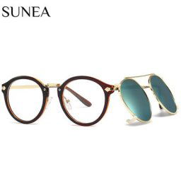 Lunettes de soleil rondes à clipser en métal pour femmes et hommes lunettes de soleil absorbe