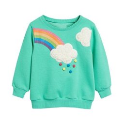 Pull à manches longues pour enfants vêtements pour enfants arc-en-ciel nuages broderie bébé