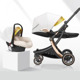 Poussette Portable 3 en 1 pour Nouveau-né Voiture pour Bébé Peut S'Asseoir et Vide 2 en 1 Deux