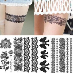 Autocollant de tatouage corporel de grande taille pour bras jambes faux tatouage au henné