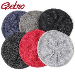 Geebro – bérets élégants en Chenille pour femme chapeau tricoté chaud automne peintre