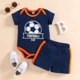 Costume décontracté pour bébés garçons de 0 à 24 mois barboteuse à manches courtes + pantalon court