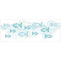 Bandes de papier transparent ""poissons"", 10 x 27 cm, 5 bandes