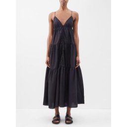 Matteau Robe longue en coton à bonnets triangulaires