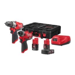 Pack Perceuse Milwaukee M12 fpd + Visseuse M12 fid + 1 batteries 2.0Ah + 1 Batterie 4.0 Ah +