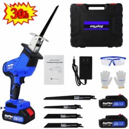 Scie alternative sans fil 21v, scie électrique sans fil avec 2x batterie de 1,5 ah pour coupe