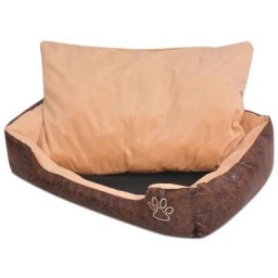 Lit pour chiens avec coussin Cuir artificiel pu Taille s Marron Vidaxl Marron