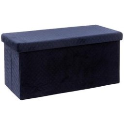 Pouf double pliant Mix n Modul velours bleu marine - 5 five simply smart - Bleu marine