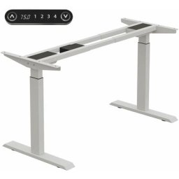 Bluenara - Support de table réglable en hauteur avec double moteur électrique, blanc - blanc