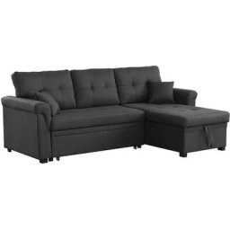 Canapé d'angle convertible 4 places gris foncé toronto - Gris foncé
