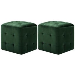 2 pcs Poufs Vert 30 x 30 x 30 cm Tissu velours Vidaxl Green